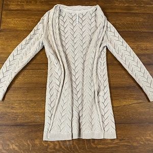 Leo & Nicole tan knit shawl cardigan